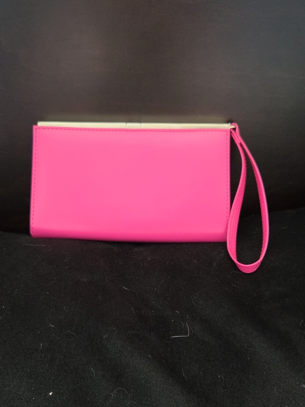 ALDO Hot Pink Hard Case Frame Clutch Retro Geometric Lining